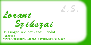 lorant szikszai business card
