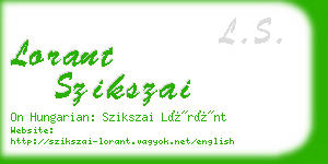 lorant szikszai business card